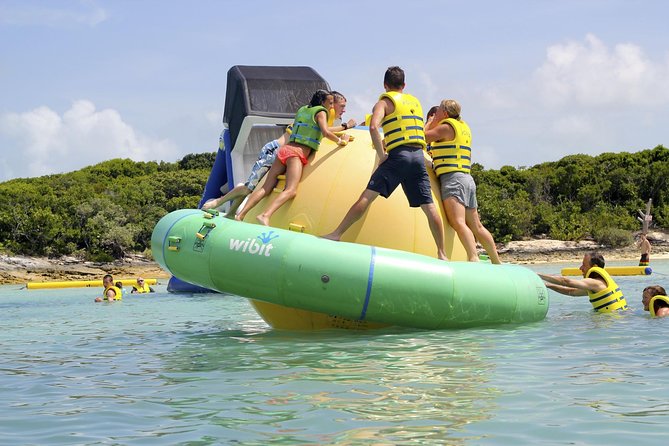 Blue Lagoon Island Beach Day from Nassau - The inflatable aquapark and games area, why it’s great for families