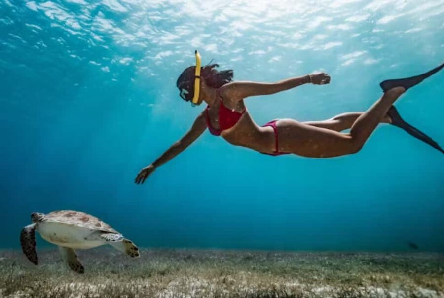 Nassau: Catamaran Sail and Snorkel Tour - Athol Island: swimming time plus an easy onboard flow